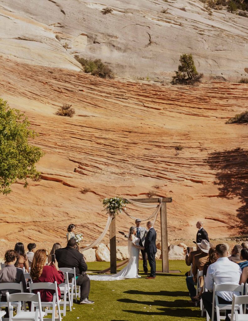 A ceremony taking place at East Zion Resort